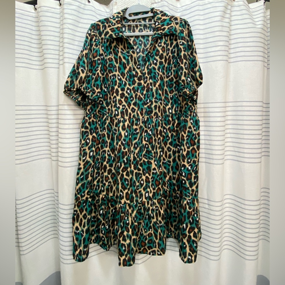 Leopard Print Tiered Dress